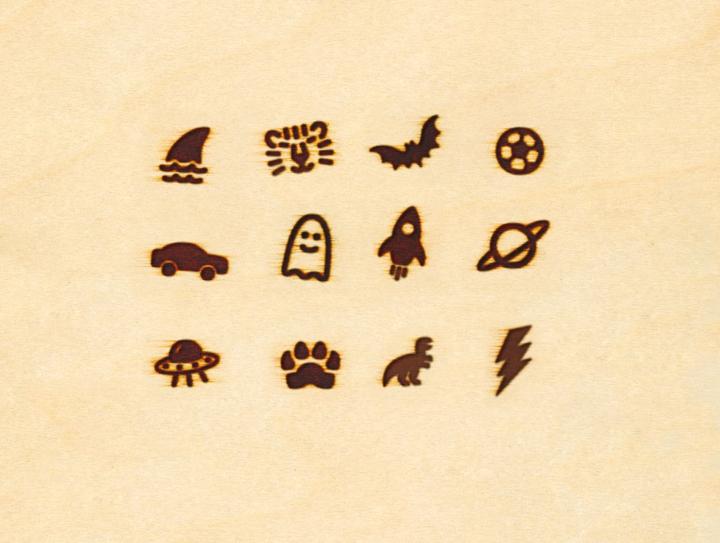 Image du produit Pebaro 20800 - Brennstempel - Tiger, Blitz, Dino, etc., 12-teilig