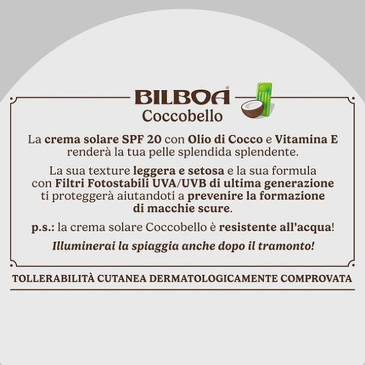 Immagine prodotto Bilboa Coccobello Sun Milk SPF 20 with Coconut Oil (Latte solare, SPF 20)
