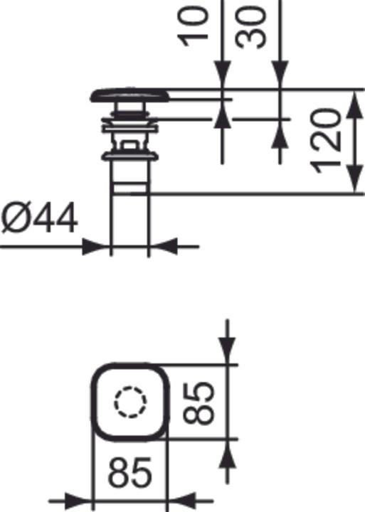 Produktbild Ideal Standard IDS Push-Open-Ventil STRADA II AquaBlade chrom quadratisch