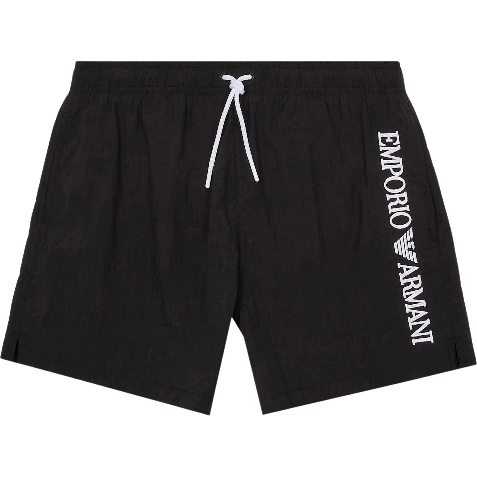 Emporio Armani, Herren, Badehosen, Embroidery Logo, Schwarz, (M)
