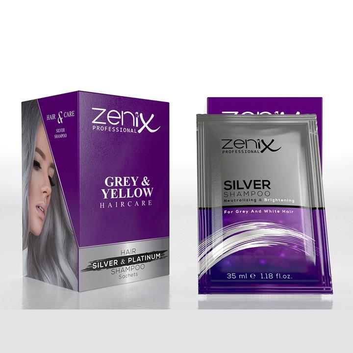 Actual product image Zenix Grey & Yellow Haır sılver shampoo 12x30ml (30 ml)