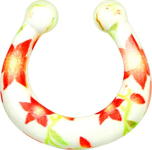 Produktbild Star Piercing Fake Septum mit Lotusblumen Muster (Messing)