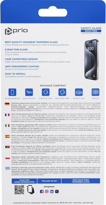 Actual product image prio Tempered Glass (1 Piece, Apple iPhone 16e)