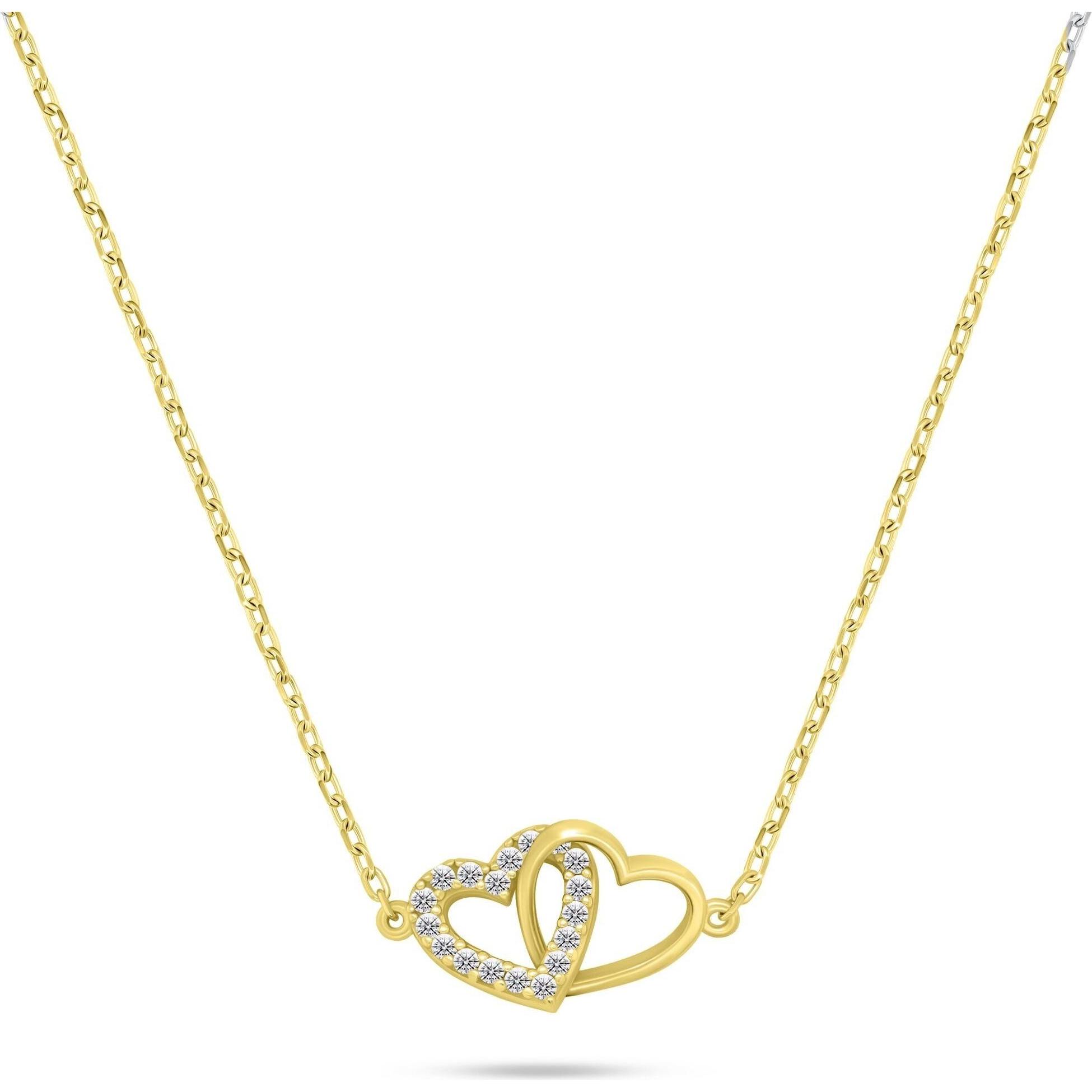 Brilio, Collana, Silver - Gold-plated necklace Interconnected hearts NCL204Y