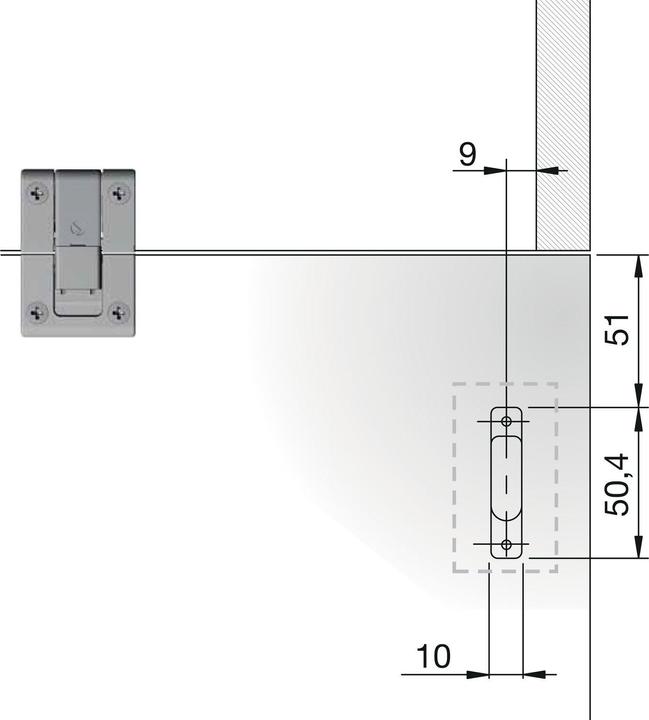 Actual product image Italiana Ferramenta Airbrake bracket KIARO EASY front mounting for milling, black zinc