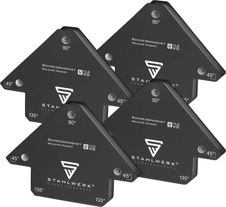 Produktbild Stahlwerk 12er Set Schweisswinkel Magnet 11,3kg 25lbs Schweissmagnet