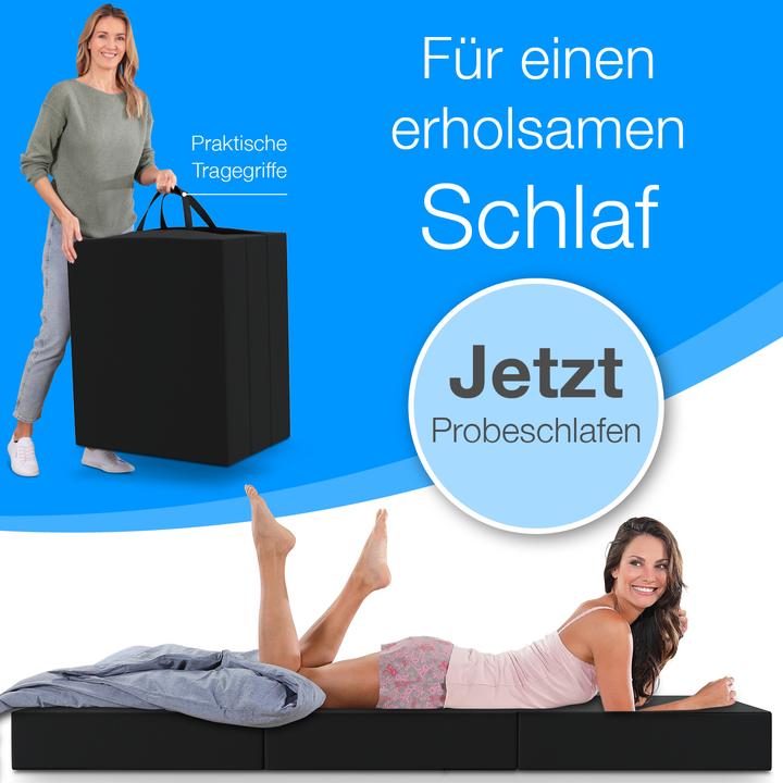 Actual product image Bestschlaf Klappmatratze, 3-teilige Faltmatratze, Reisebett, Gästematratze (90 x 200 cm, Foam core)