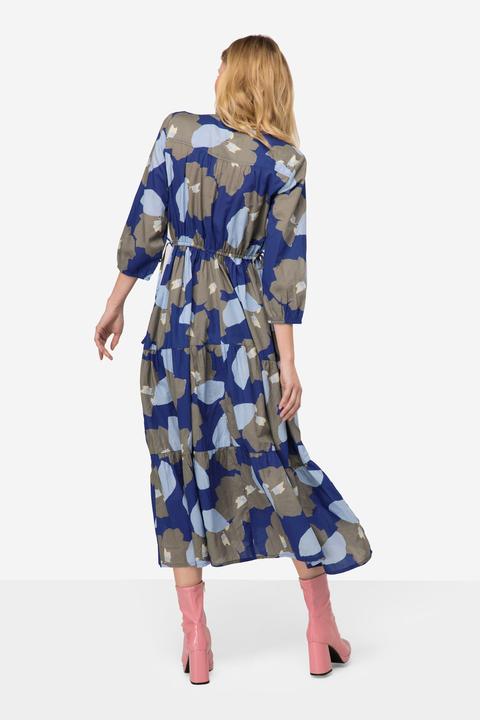 Produktbild Laurasøn Kleid, Blüten Print, Stehkragen, 3/4-Ärmel (M)