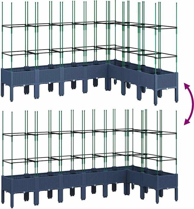Image du produit vidaXL Bac à plantes avec treillis PP