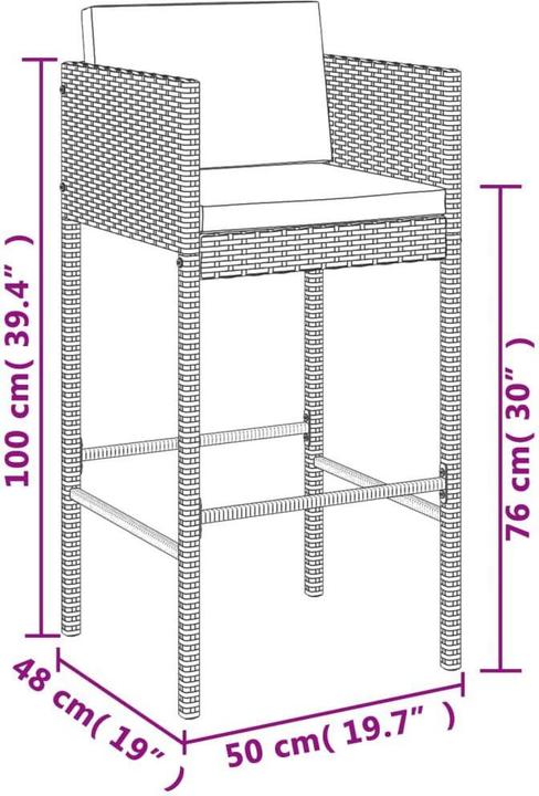 Actual product image vidaXL Gartenbar Set (185 x 80 x 110 cm)