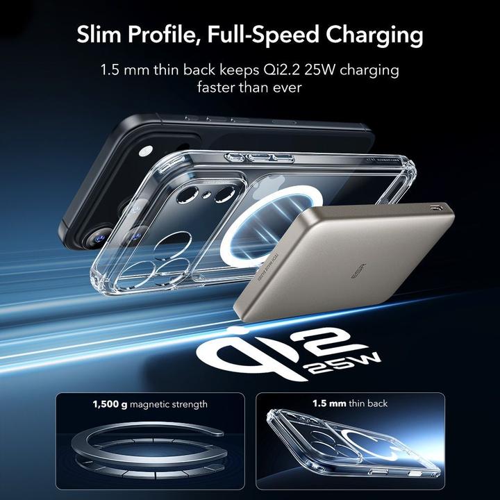 Produktbild ESR Classic Hybrid Magnetic Case (Camera Control), for iPhone 17 Pro, Clear (Apple iPhone 17 Pro)