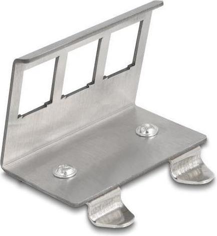 Image du produit Delock Support métallique Keystone 3 ports pour rail DIN (Support de module Keystone)