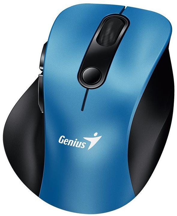 Genius Ergo 9000S/Ergonomická/Optická/Pro praváky/2 400 DPI/Bezdrátová USB + Bluetooth/Černá-modrá (Senza fili)