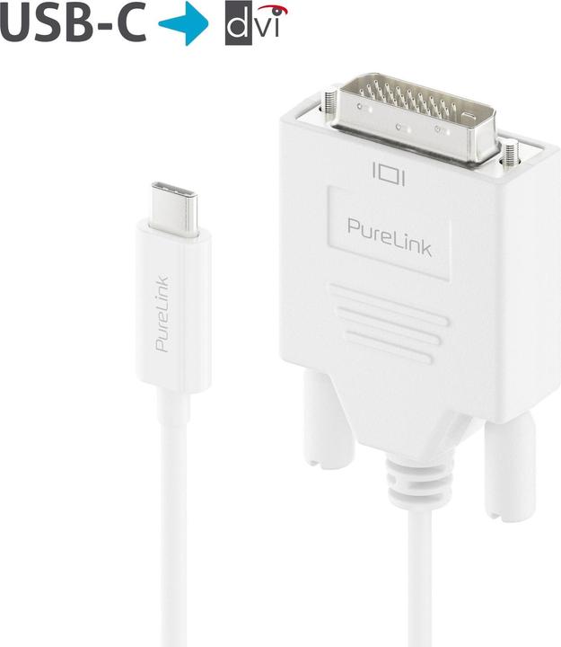 Produktbild Purelink Kabel IS2210-010 USB Type-C - DVI-D, 1 m, Weiss (1 m, USB Typ C)