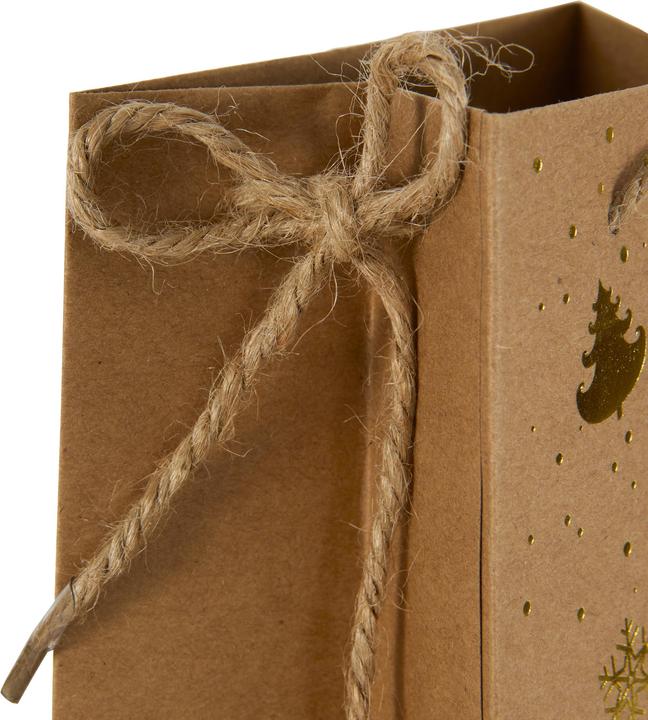 Produktbild Idena Flaschentasche Weihnachten Merry Christmas braun 12x9x36cm (Flaschentasche)