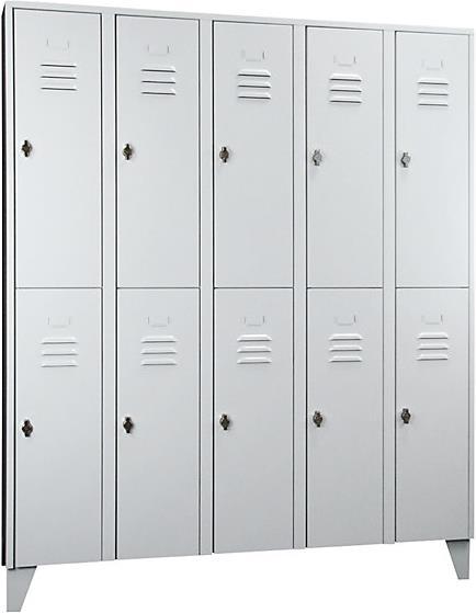 Actual product image Wolf Steel locker with cleated feet, compartments divided horizontally (150 cm, 185 cm)