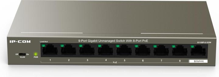 Actual product image IPC Switch 9-Port GE G1109P-8-102W 8x PoE (9 ports)