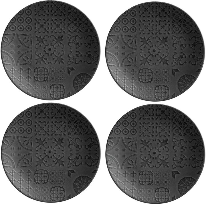 Mäser Platzteller Tiles 33 cm, 4 Stück, Schwarz (4x, 33 cm)