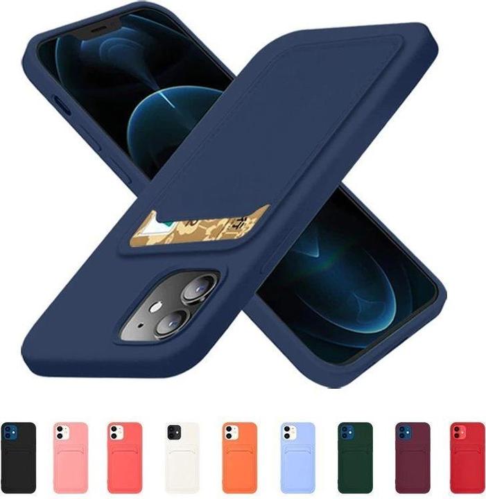 Actual product image Hurtel Card Case Silicone Wallet Wallet with Card Slot Documents for iPhone 12 Pro Max Orange (Apple iPhone 12 Pro Max)