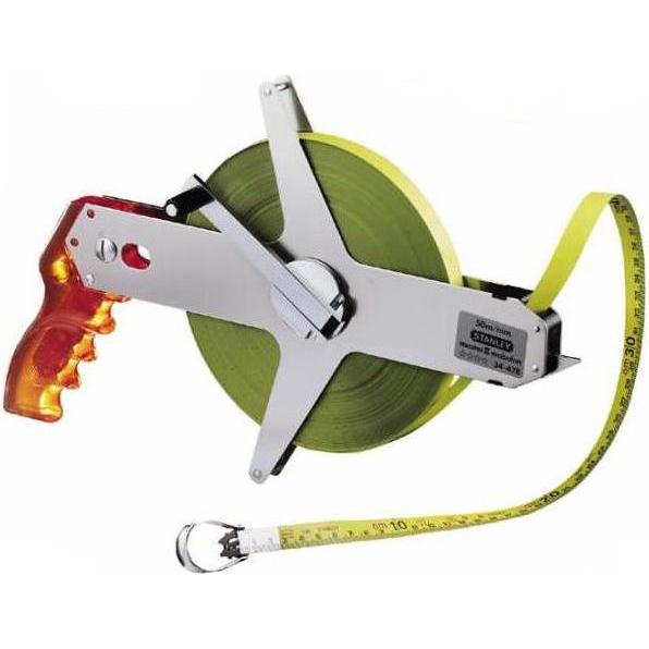 Stanley, Längenmesswerkzeug, Rahmenbandmass Master II Stahl (50 m Länge, unempfindlich, 1 mm Markierung, mit Fixhaken) 1...