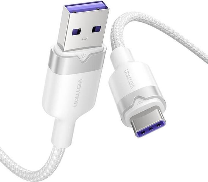 Actual product image Vention USB 2.0 A to USB-C 6A CTOWF 1M cable (white) (1 m, USB 2.0, 100 W)