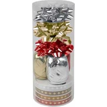 Pattberg, Geschenkverpackung, Geschenkbandset - Weihnachten - metallic - 10-teilig (Geschenkband, 10 x)