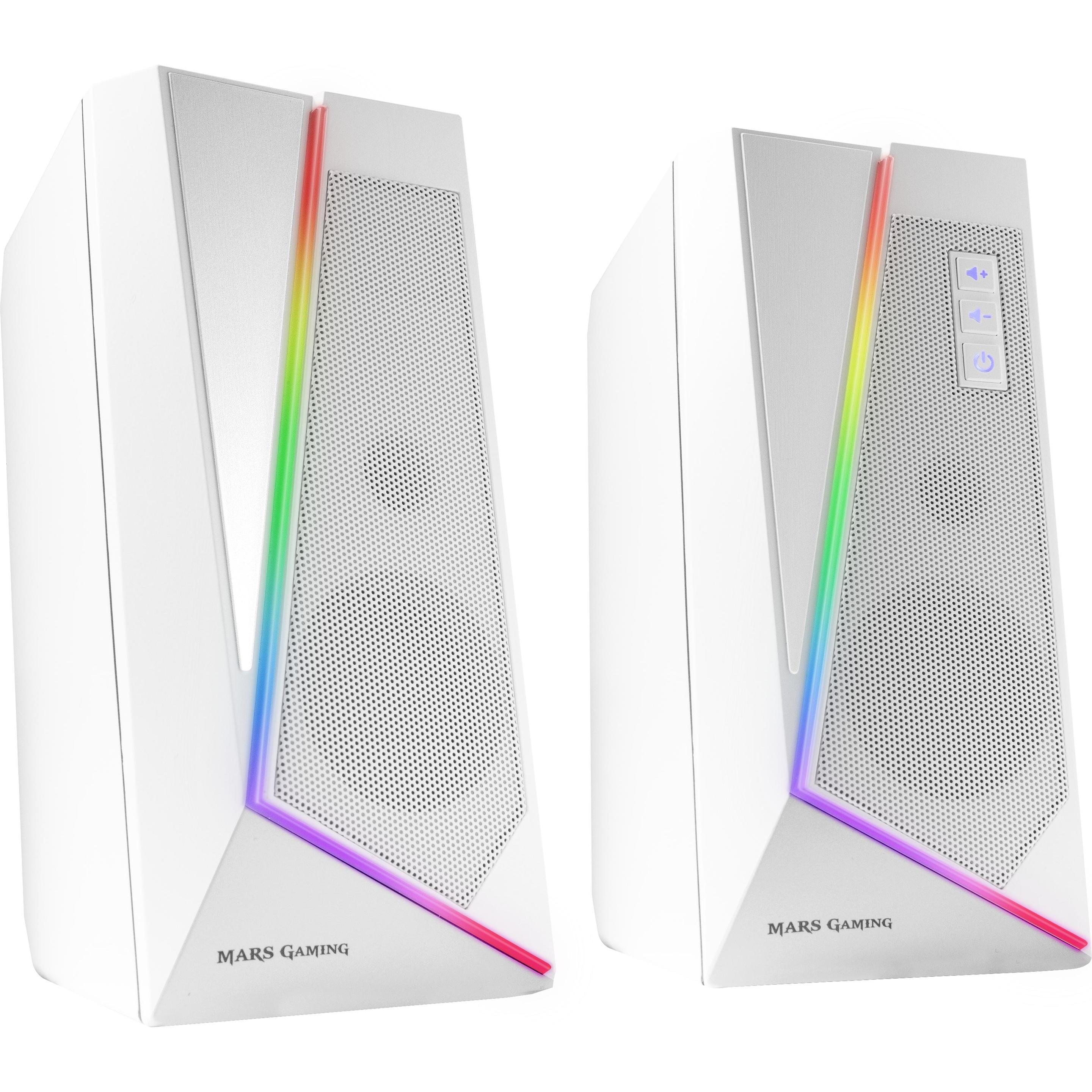 Mars Gaming Enceintes Bluetooth Ms7 RGB (Blanc), PC Lautsprecher, Weiss