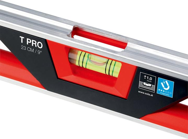 Actual product image Sola Messwerkzeuge Torpedo spirit level T PRO 23 cm aluminium/ABS plastic red/black 1 mm/m 1 mm/m (23 cm)