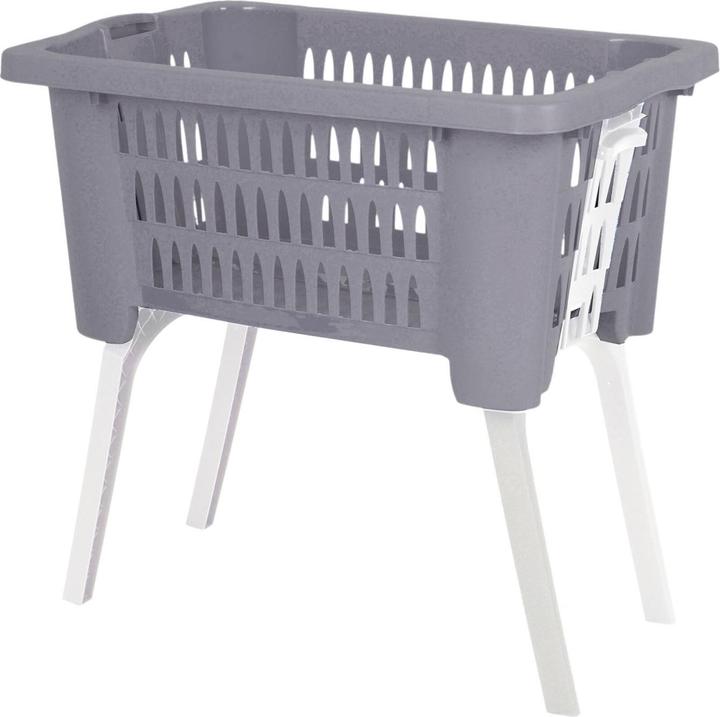 Produktbild Mojawo Wäschekorb Wäschesammler klappbaren Füssen B60xL40xH28/58cm Grau (38 l)