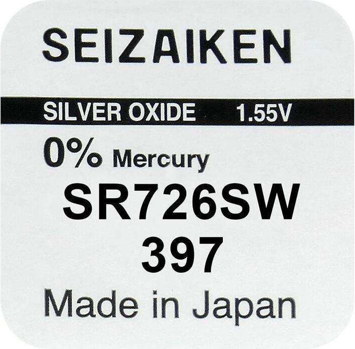 Valori nutrizionali e ingredienti Seiko 397 / SR726SW - 10 pile a bottone (10 pz., SR59, V397, 34 mAh)