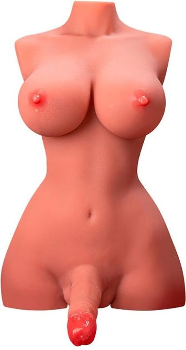 Actual product image Xise - Schã–Ner Ladyboy-Weiblicher Torso Mit Dildo Mit Vibration Und Stoss 49 cm