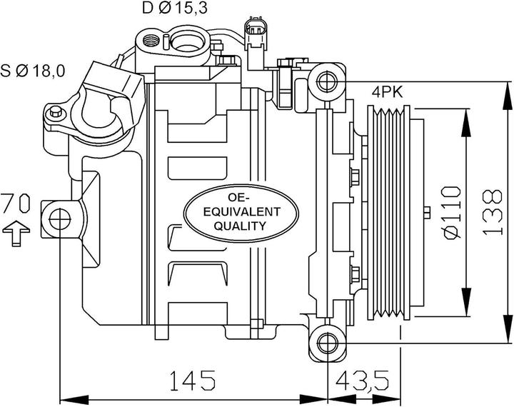 Actual product image NRF 32520 Compressor, airconditioning