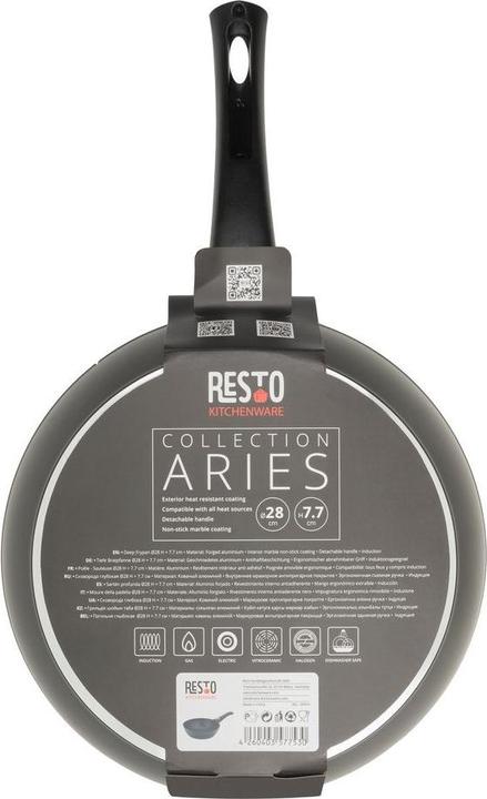 Actual product image Resto Kitchenware Frying pan 'Aries (28 cm, Casserole + Stewpot, Aluminium)