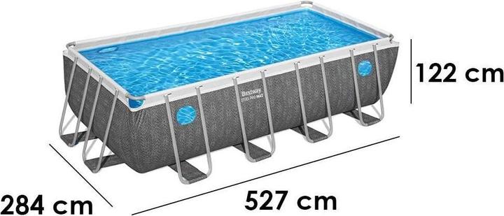 Produktbild Bestway Basen stelażowy Splashview 488mx244cm szary rattan 10w1 561MB (488 x 244 x 122 cm)