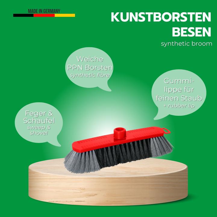 Produktbild Novaliv 2er Set Zimmerbesen 30 cm FEINE KUNSTBORSTEN Kehrbesen Rot Saalbesen - OHNE Stiel NUR Besenk (2 Stk.)