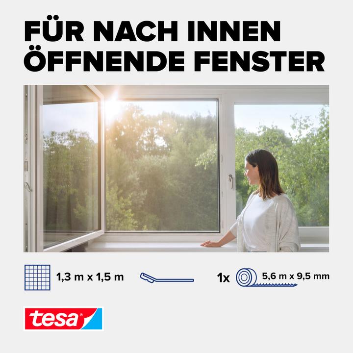 Image du produit tesa Grille anti-pollen, pour les personnes allergiques, à sceller, y compris bande Velcro autocollante (130 x 150 cm)