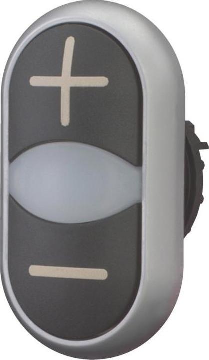 Produktbild Eaton M22-DDL-S-X7/X7 216710 Doppeldrucktaste m.Leuchtm. sw/ws/sw