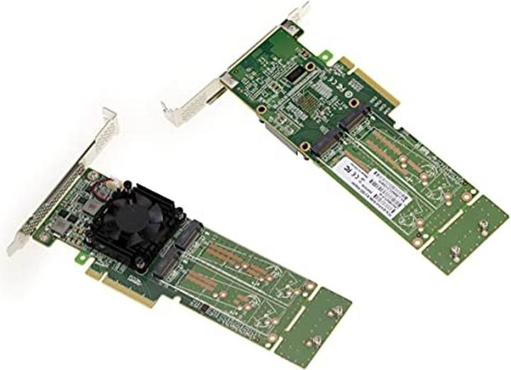 Produktbild Kalea-informatique M2 PCIe 30 x8 controller card for 4x M2 NVMe M Key SSD PLX PEX 8747 chipset