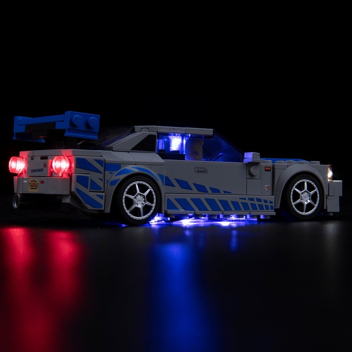 Actual product image BrickBling LED light set for LEGO 2 Fast 2 Furious - Nissan Skyline GT-R (R34) (76917)