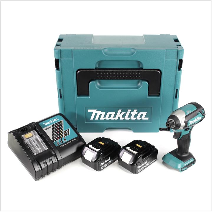 Productafbeelding Makita DTD 153 RFJ Accu-slagmoersleutel 1/4" 18V 170Nm borstelloos + 2x batterijen 3.0 Ah + snellader