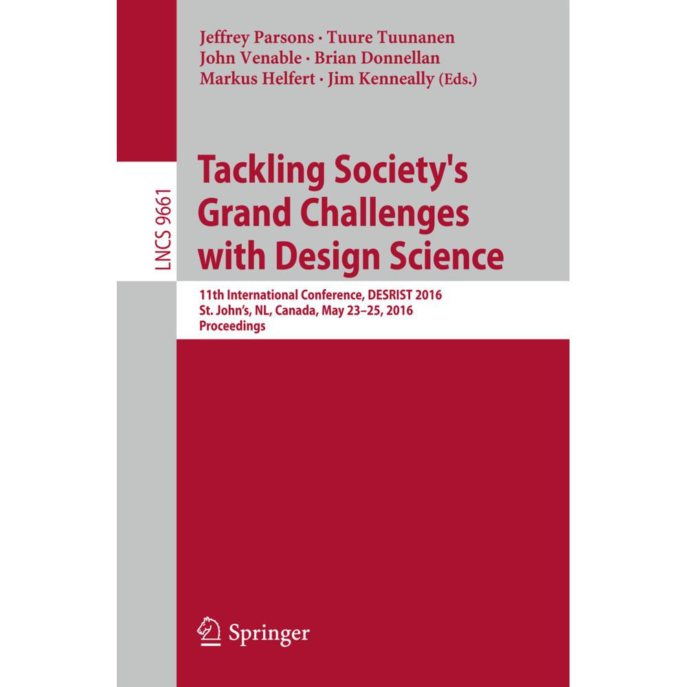 Thumbnail - Tackling Society's Grand Challenges with Design Science, Fachbücher von Markus Helfert, Brian Donnellan, Jeffrey Parsons...
