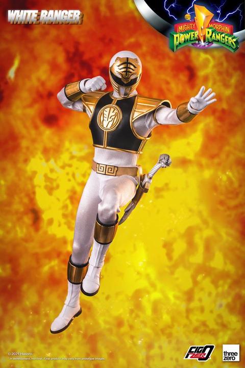 Actual product image ThreeZero Mighty Morphin Power Rangers FigZero Action Figure 1/6 White Ranger 30 cm