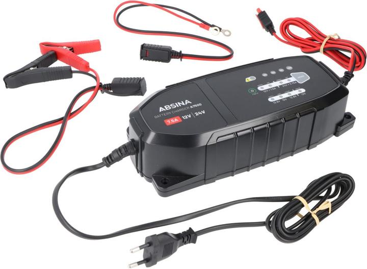 Image du produit Absina Chargeur A7500, chargeur pour batteries au plomb et LiFePO4 12-24V