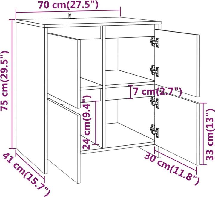 Actual product image vidaXL Sideboard (70 x 41 x 75 cm)