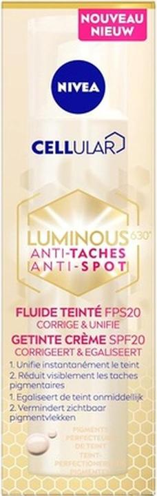 Immagine prodotto NIVEA Cellular Luminous FPS20 Fluido colorato 40ml (Crema solare viso, SPF 20, 40 ml, 60 g)