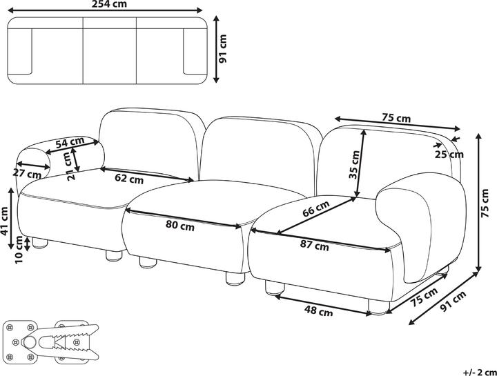 Actual product image Beliani Amli (3-seater)
