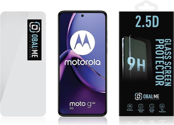 Actual product image - OBAL:ME 2.5D Glass Screen Protector for Motorola G84 Clear (1 pcs., Motorola Moto G84)
