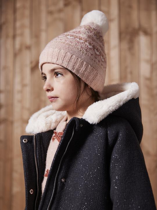 Produktbild Vertbaudet Mädchen Set: Mütze, Rundschal & Handschuhe mit Jacquardmuster und goldenen Details