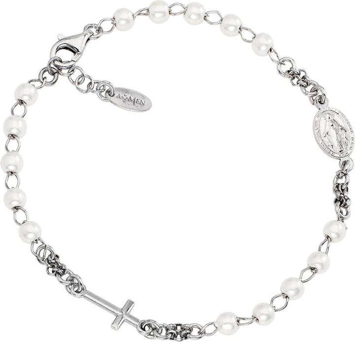 Immagine prodotto Amen Bracciale di perle della croce del rosario (18 cm, Argento 925)