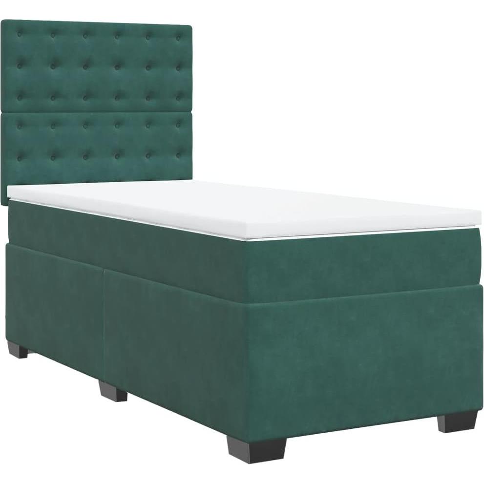Thumbnail - VidaXL, Bett, Bo x springbett mit Matratze 100 x 200 cm Samt (100 x 200 cm)
